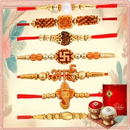 poorak Religious RK24_MB_PAK_7_G1 Assorted Rakhi Set image 1