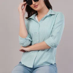 eversoft flow Women Relaxed Fit Fit Striped Casual Shirt-picture-12
