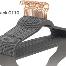 onishomes Non-Slip Premium Suit, Shirt, Dress Hangers Space Saving Velvet Hangers Steel Coat Pack of 10 Hangers For Coat-picture-15