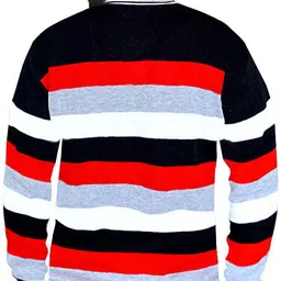 vhs fashion Men Woven V Neck Reversible Black Sweater image 2