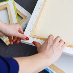 saf Divine Radha Krishna Paintings for Wall Decoration Canvas 20 inch x 20 inch Painting image 3