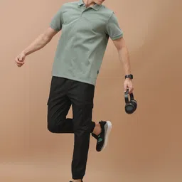 highlander Men Regular Fit Black Cotton Blend Trousers image 3