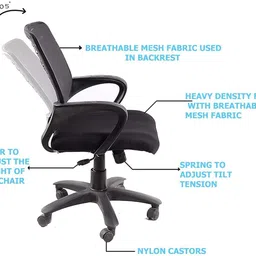 tdf Ergonomic Comfort Chairs The Medium Back Fabric Office Conference Chair Mesh Office Adjustable Arm Chair image 5