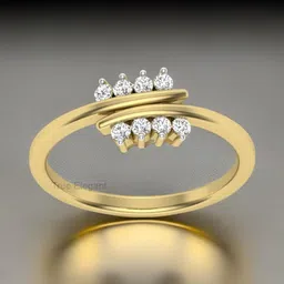 true elagent Women's Crossover Diamond Ring Silver Ring image 2