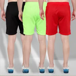 dia a dia Pack of 3 Striped Men Black, Light Green, Red Bermuda Shorts image 4