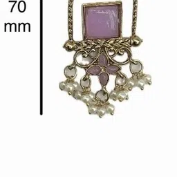 fashion theme Traditional Ethnic Mehndi Polish Jhumka Red Earring for Women & Girls Crystal Brass Earring Set, Drops & Danglers image 3