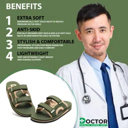 doctor health super soft Newly Launch Stylish | Cushioned | Comfortable | Breathable | Adjustable Strap Men Slippers image 5