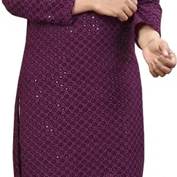 primeicon Men Chikan Embroidery Cotton Rayon Straight Kurta-picture-11