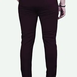 discofashionhub Men Straight Fit Purple Polyester Trousers image 2