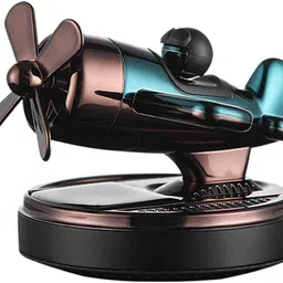 AEROPLANE GLIDER DESIGN Solar Power propeller 360 Degree Rotating Dashboard Air Freshener Perfume with Organic Fragrance Air Purifier-image-1