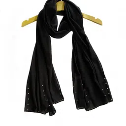 verse Self Design Georgette Women Black Stole-picture-22