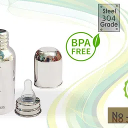 goodmunchkins Stainless Steel Feeding Bottle - 300 ml - 304 Grade Steel, BPA Free, No Joints, No Plastic, No Leakage, Pack of 1 Feeding Bottle - 300 image 3