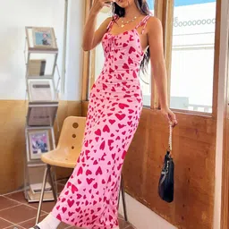 tandul Women Maxi Pink, Red Full Length Dress image 4