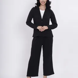 belshy Women Solid Mandarin Casual Blazer-picture-24