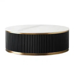 the flamingo life Magna Marble Nesting Coffee Table Set In White & Black Colour (Set of 2) image 4