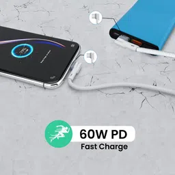 Portronics USB Type C Cable 2 A 1.2 m Konnect L 60W PD (Type C to Type C) Fast Charging image 4