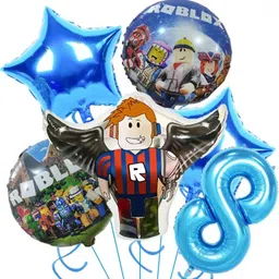 bash n splash Printed Roblox Theme Helium Foil Balloon Gamer Theme 8th Birthday Party Decoration Balloon-picture-11