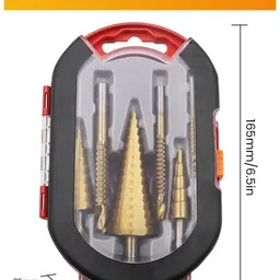 serplex 6PCS Step Drill Bits Set High Speed for Metal Wood Plastic 6PCS Step Drill Bits Set High Speed Steel for Metal Wood Plastic Drilling 4-32MM Specialty Woodworking Bits image 3