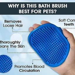 s.blaze Bath and Deshedding Brush for Dogs & Cats | Hand Brush ( 2 pcs) Basic Comb forDog & Cat image 2