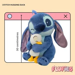 fusked Flufies Blue Stitch Duck Toy - Super Soft Stuffed Plush Toy for Kids - 25 cm-picture-27