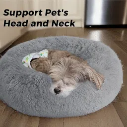alcazar Dog & Cat Rounded Donut Bed | 2-IN-1 Both Side Use | Calming, Washable L Pet Bed image 4
