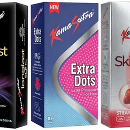kamasutra Longlast Sync, Extra Dots And SkinFEEL Strawberry Condom-picture-11