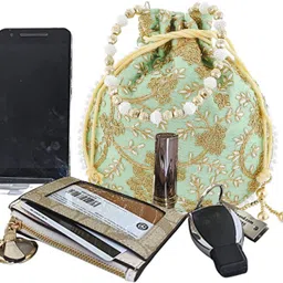 kuber industries Women Green Potli image 4