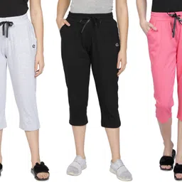 club a9 Women Grey, Black, Pink Capri-picture-18
