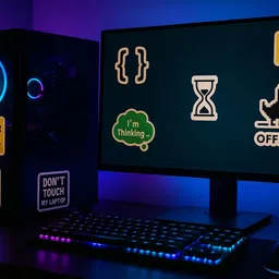 comrade enterprises 3 inch Coding & Coffee Vinyl Sticker Pack Self Adhesive Sticker image 2