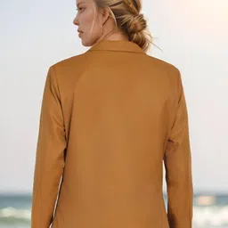 rocksy Women Solid Single Breasted Casual Blazer image 2