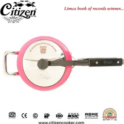 Citizen Smart 5 Ltr Color Pink Glossy with SS Lid & Induction + Gas Compatible 5 L Induction Bottom Pressure Cooker image 2