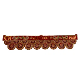d'dass Traditional Handmade Bandarwal Red Velvet 38 Inch Welcome Torans image 3