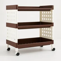 leopax 3 Layers Plastic Rolling Storage Rack | Multipurpose Storage Rack with Wheels | Plastic Kitchen Trolley-picture-15