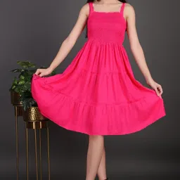 ng fashion Women Fit and Flare Pink Knee Length Dress-picture-16