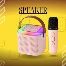 Vpiul 10W Bluetooth Speaker Wireless Karaoke Mic Speaker with RGB Light speakersUY169 10 W Bluetooth Party Speaker image 1