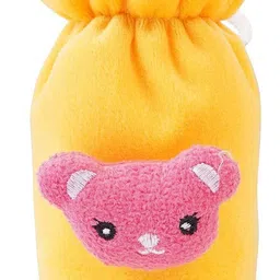 da anushi Soft Plush Stretchable Baby Feeding Bottle Cover Easy to Hold Strap With Cute Animated Cartoon|Suitable for 60-125 Ml Feeding Bottle(Dark Pink-Yellow) image 4