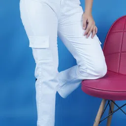 comfits Women Jogger Fit Mid Rise White Jeans-picture-32