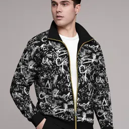 tripr Men Night Suit Set Black Printed image 4