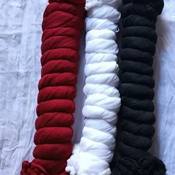 umangcreation Chiffon Solid Black, Maroon, White Women Dupatta image 2