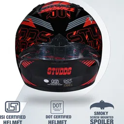studds Thunder D11 ISI Certified Full Face Graphic with Clear Visor Motorbike Helmet image 3