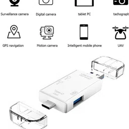 IJJA 6 in 1 with OTG, SD Card Reader, USB Type C, USB 3.0 & Micro USB for Memory Card Card Reader image 2
