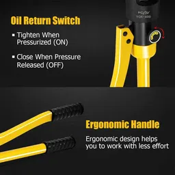 voltz 16-400mm² Pressure 20 Tons Tool for Copper Terminal (Yellow) YQK 400 Manual Hydraulic Crimper image 5