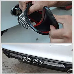 eliteauto Premium Universal Car Rear Dual Tip Bumper Lip Diffuser Car Back Bumper Spoiler Lip Splitter Chrome for All Cars Universal Car Beading Roll For Bumper, Grill and Garnish Cover, Door, Trunk, Hood, Window Sill image 3