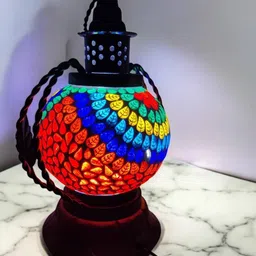 firmus Ceramic lantern Multicolour medium 28 cm leaf design Multicolor Ceramic Table Lantern image 3