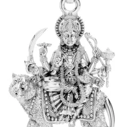 viyura Durga Maa Pendant for Men & Boys | Pure Silver Plating Evil Protecting Pendant Silver Brass Pendant-picture-11
