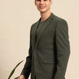 mast & harbour Men Solid Single Breasted Casual Blazer image 2