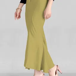 Spangel Fashion Peticoat Blk+Khakhi Lycra Blend Petticoat image 4