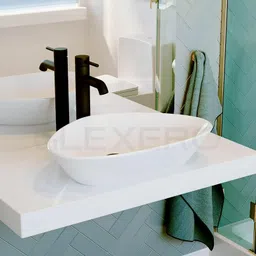 glexero Luxurious Ceramic Wash Basin/ Vessel Sink New Foreign Style Table Top Wash Basin Counter Top image 3