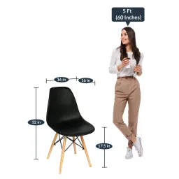 casacraft from pepperfry Aken Iconic Chair in Black Colour image 3