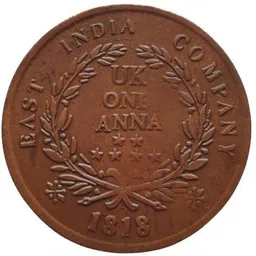 coins world QUEEN VICTORIA 1818 ONE ANNA 50 GRAMS COPPER TOKEN Modern Coin Collection image 2
